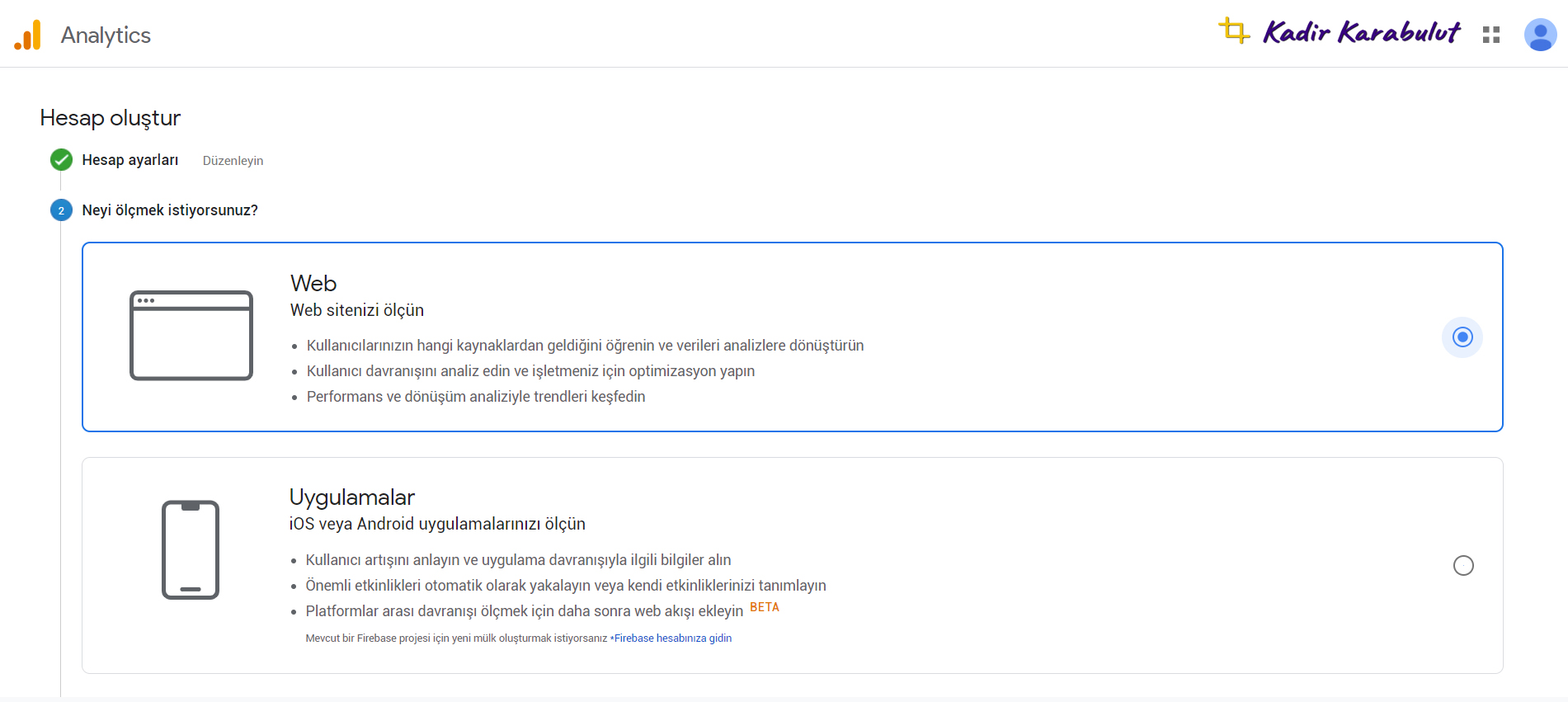 google analytics web sitesi ekleme